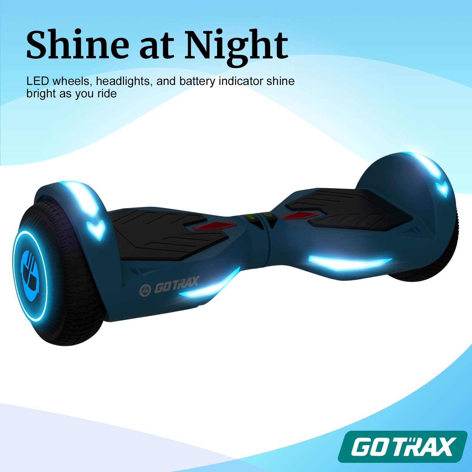 GOTRAX ホバーボード 青色 LEDライト付き Gotrax NOVA Hoverboard with 6.5